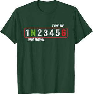 Motorcycle Gear Shift One Down Five Up , black T-Shirt - T-Shirt | Forest
