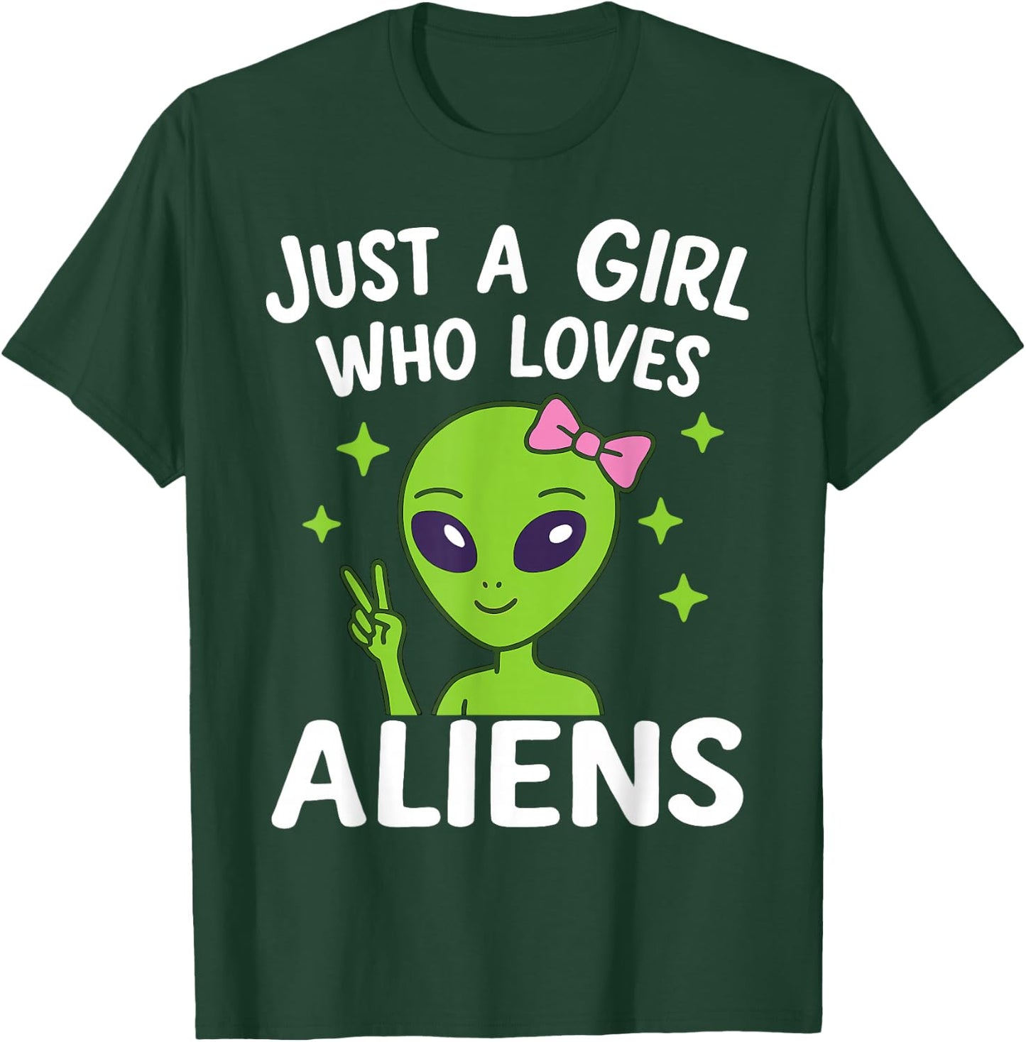 Just a Girl Who Loves Aliens Cute Kawaii Space Lover Women T-Shirt - T-Shirt | Forest