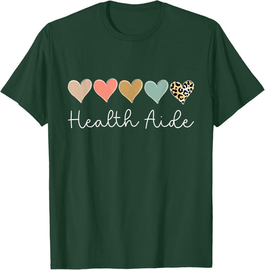 Health Aide Heart, Admin Squad Valentine's Day School Squad T-Shirt - T-Shirt | Forest