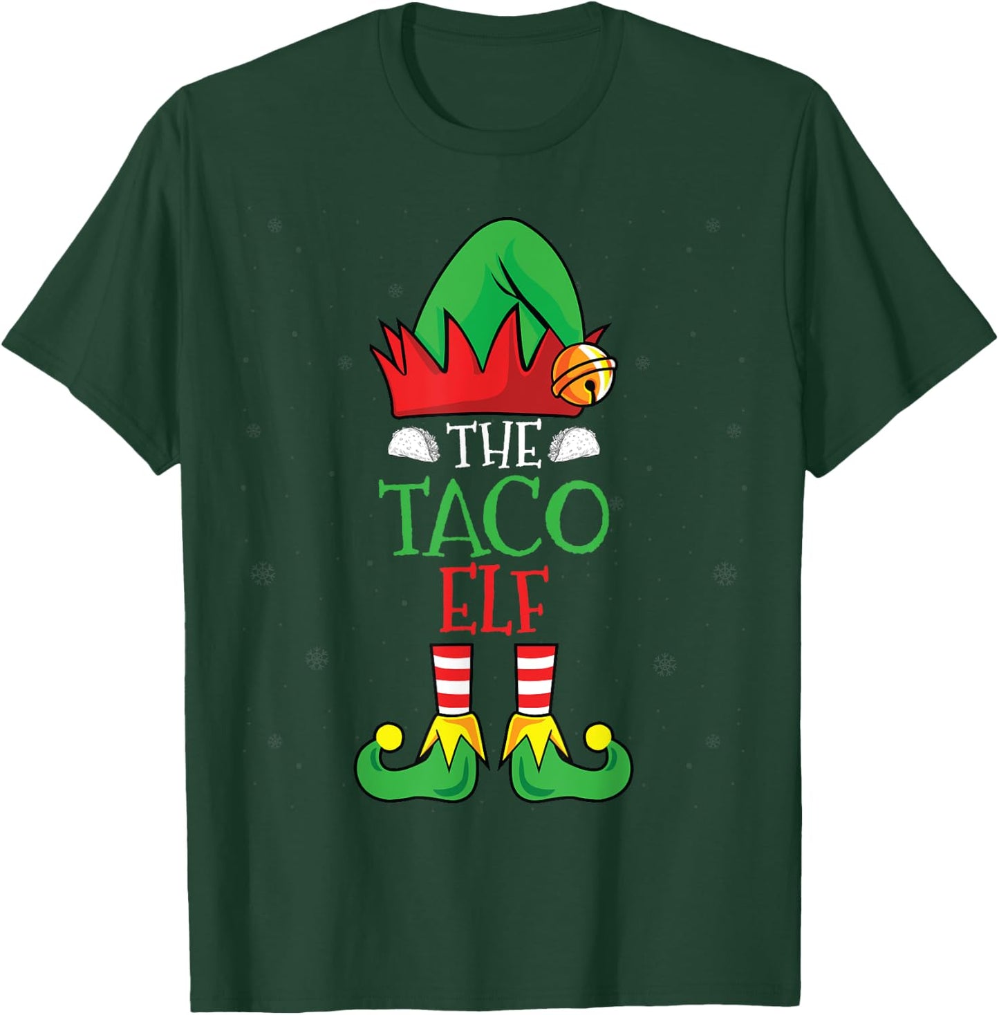 Tacos Lover Elf Xmas Holidays Mexican Food Christmas Taco T-Shirt - T-Shirt | Forest