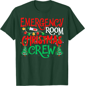 Emergency Room Christmas Crew ER Nurse Xmas Holiday Nursing T-Shirt - T-Shirt | Forest