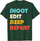 Photography Shoot Edit Sleep Repeat Photographer Camera Men T-Shirt - T-Shirt | Forest