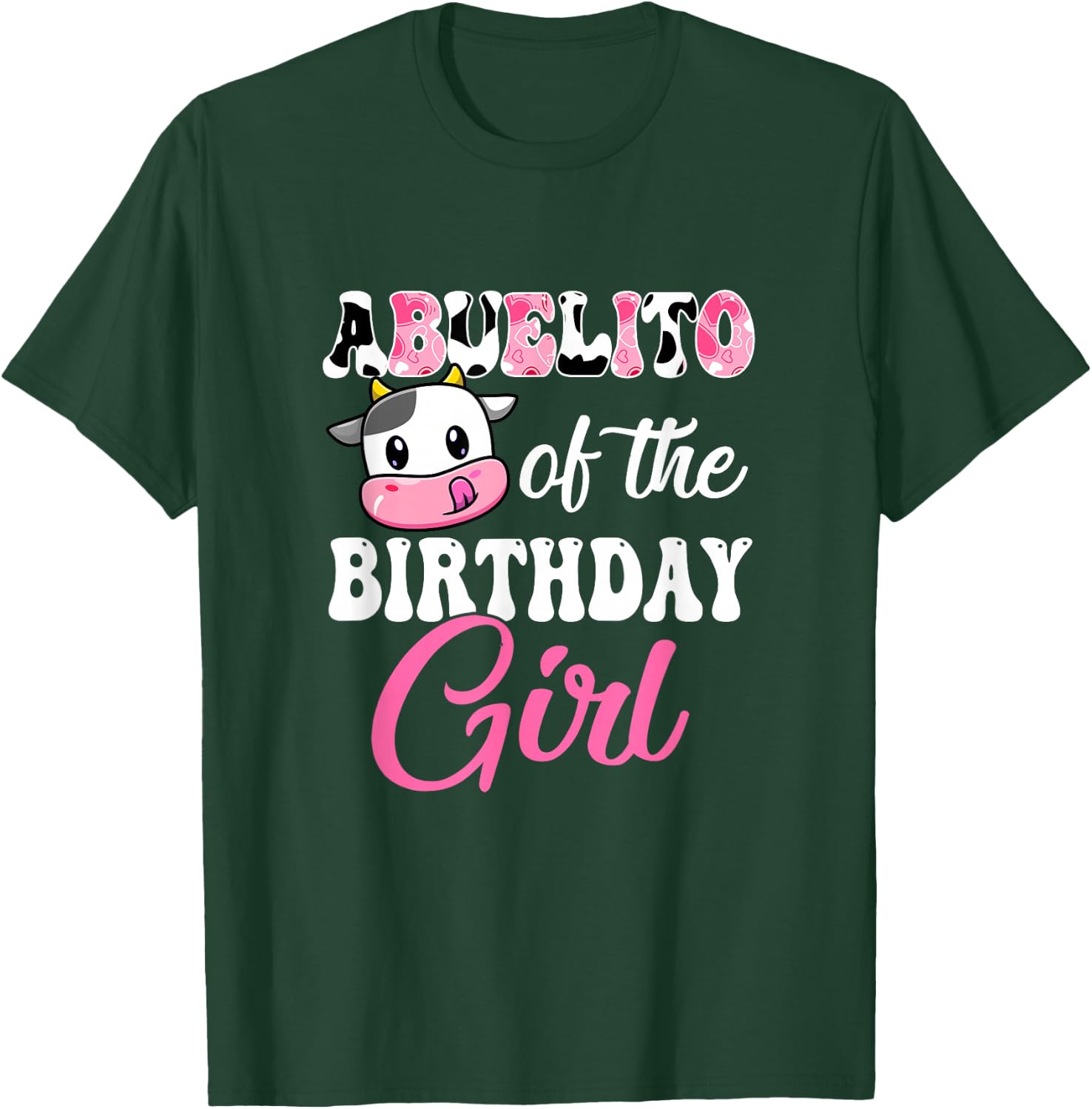 Abuelito Of The Birthday Girl Farm Cow 1St Birthday Girl T-Shirt - T-Shirt | Forest