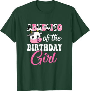 Abuelito Of The Birthday Girl Farm Cow 1St Birthday Girl T-Shirt - T-Shirt | Forest