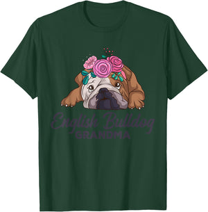 English Bulldog Grandma Dog Lover Owner Women T-Shirt - T-Shirt | Forest
