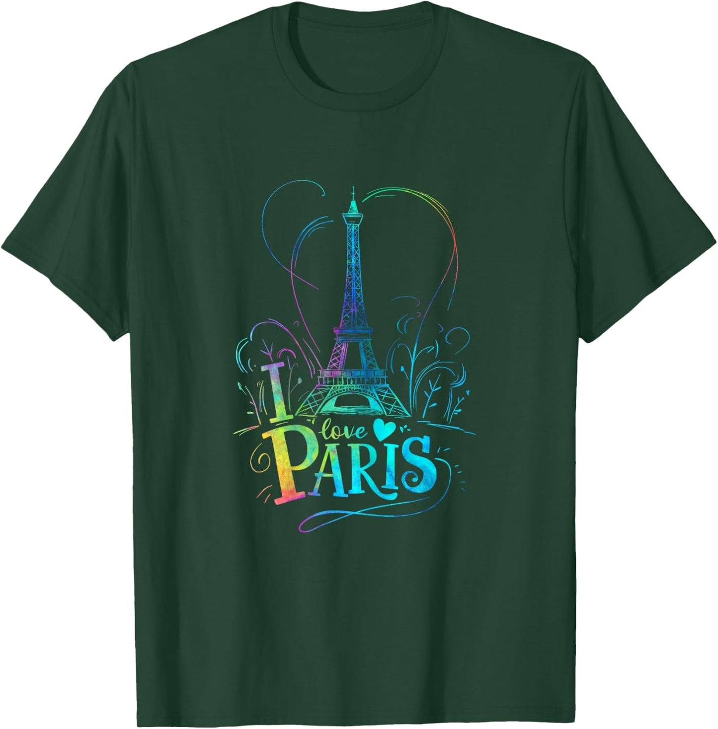 Eiffel Tower Paris Holiday France Souvenir Women Girls , black T-Shirt - T-Shirt | Forest