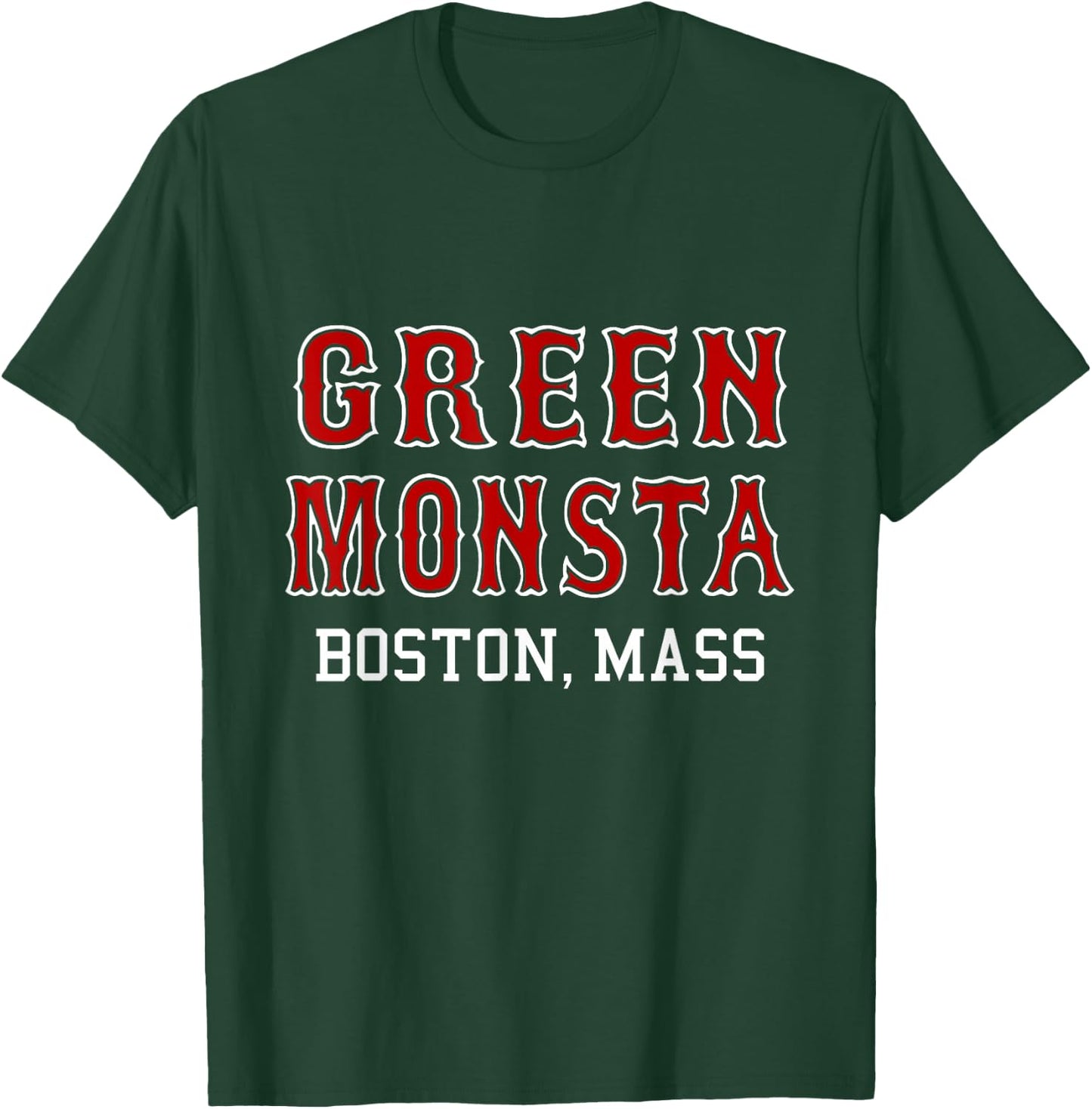 Funny Green Monstah Boston Mass New England T-Shirt - T-Shirt | Forest