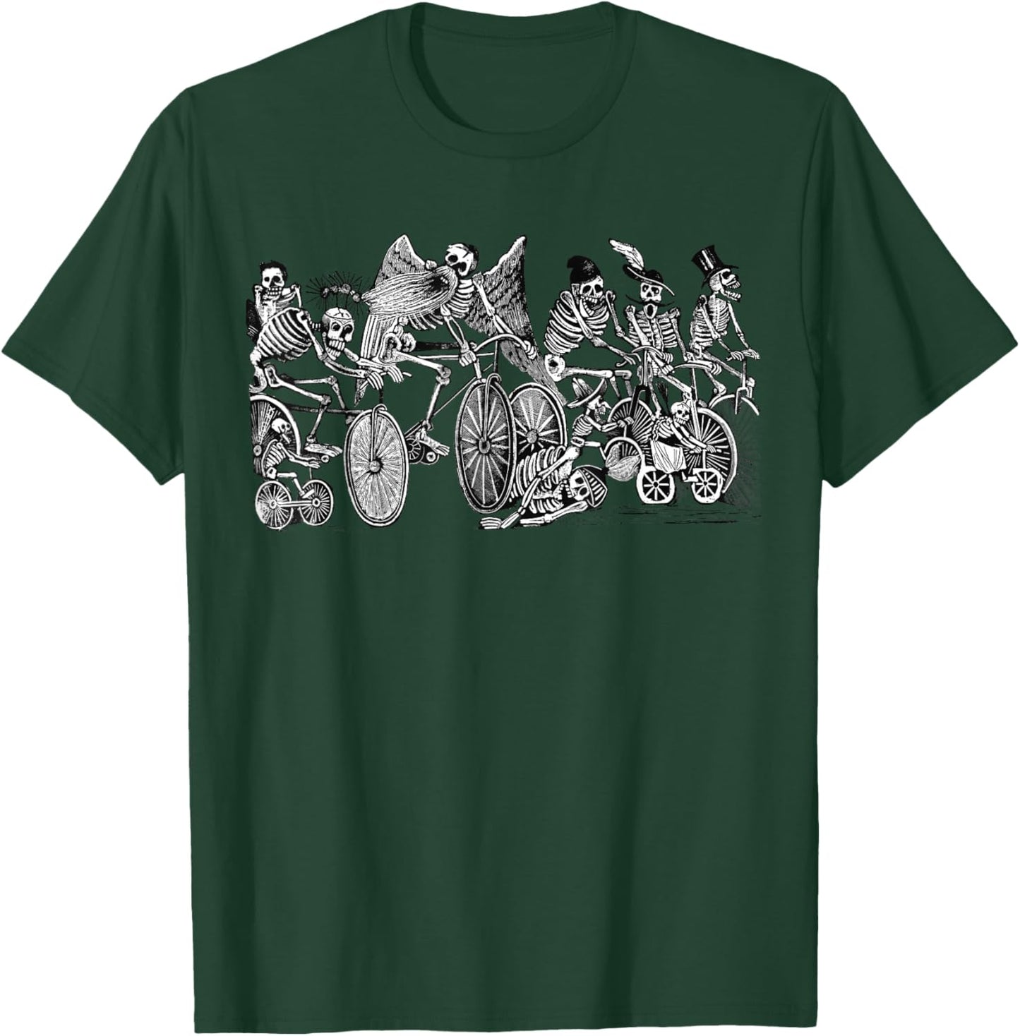 Bike Riding Skeletons Cycling for Bikers T-Shirt - T-Shirt | Forest