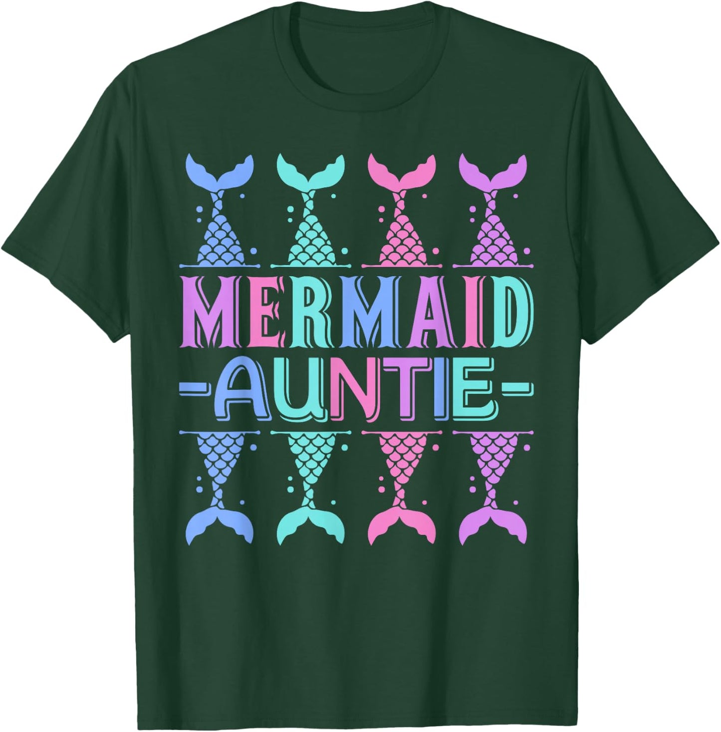 Mermaid Auntie Mermaid Birthday Outfit Cute Mermaid Party T-Shirt - T-Shirt | Forest