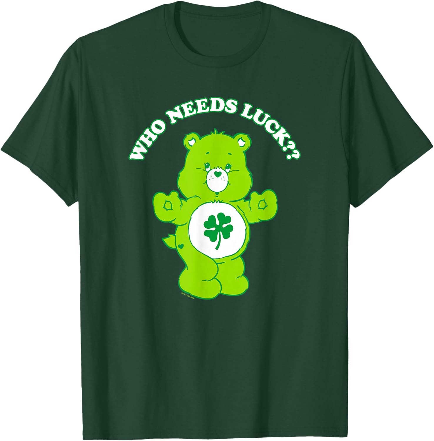 Care Bears St Patrick's Tag Good Luck Bear Who Needs Luck? , black T-Shirt - T-Shirt | Forest