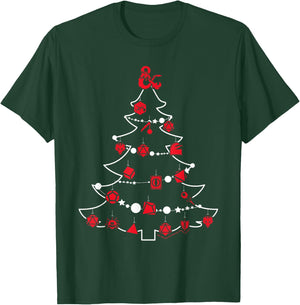 Dungeons & Dragons Christmas Tree Dice Baubles T-Shirt - T-Shirt | Forest