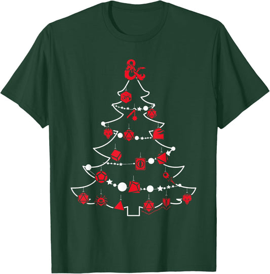Dungeons & Dragons Christmas Tree Dice Baubles T-Shirt - T-Shirt | Forest