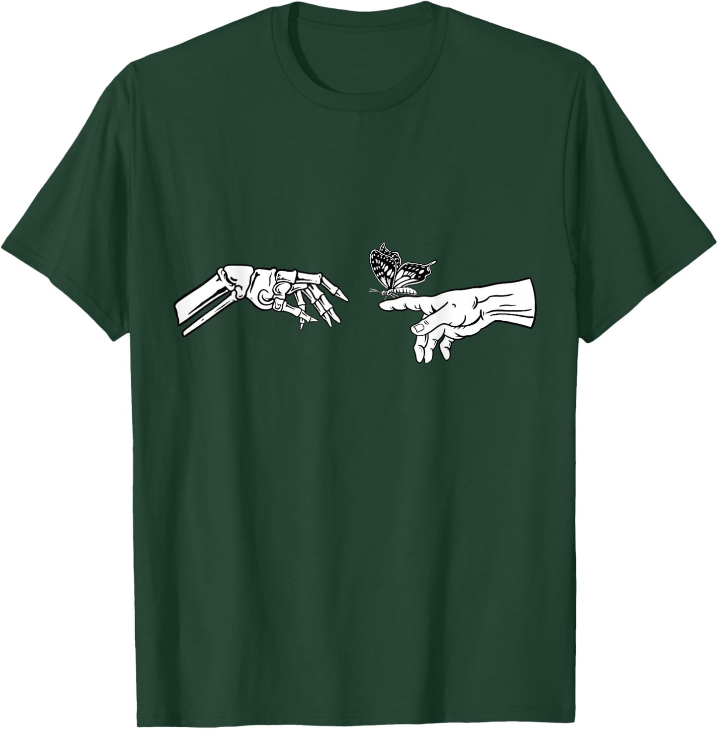 Michelangelo Creation of Adams Butterfly Grunge , black T-Shirt - T-Shirt | Forest