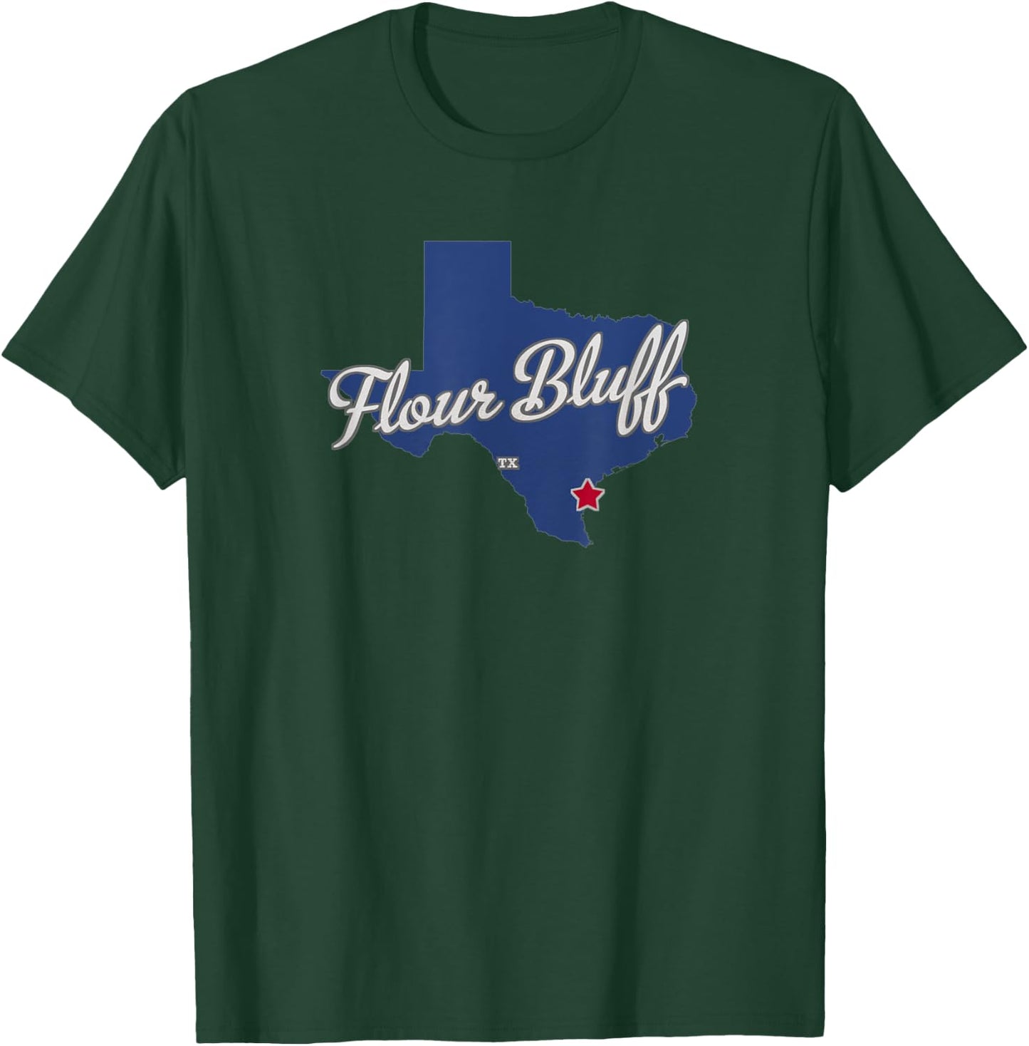 Flour Bluff Texas TX Map T-Shirt - T-Shirt | Forest