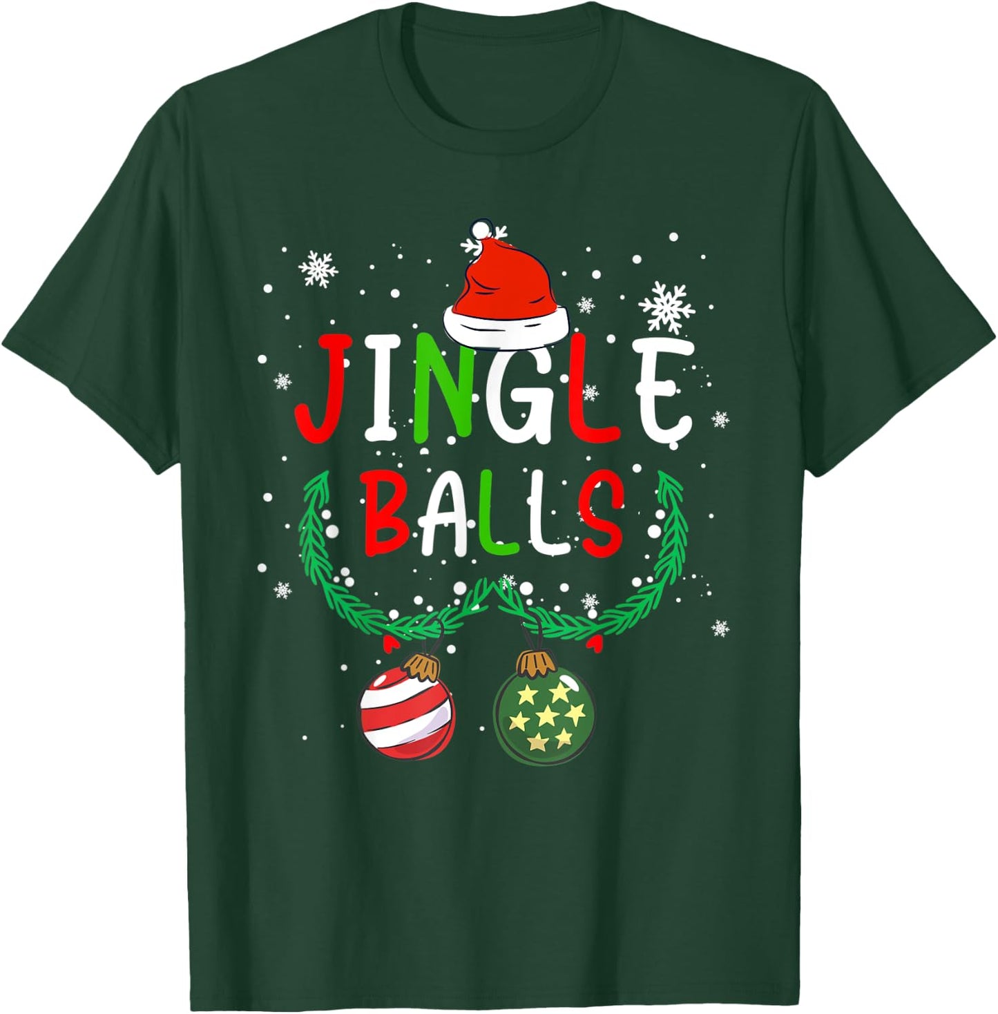 Jingle Balls Tinsel Tits Couple Chestnuts Christmas Family T-Shirt - T-Shirt | Forest