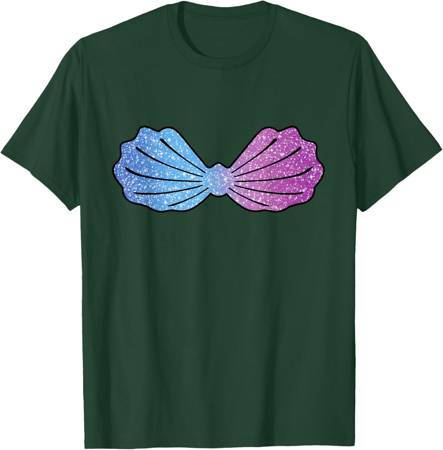 Mermaid Blue teal Ambre Sea shell Bra Costume Halloween T-Shirt - T-Shirt | Forest