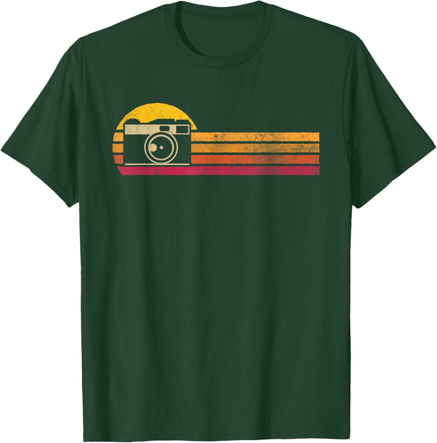 Vintage Style Camera Silhouette Retro Photographer Gift T-Shirt - T-Shirt | Forest