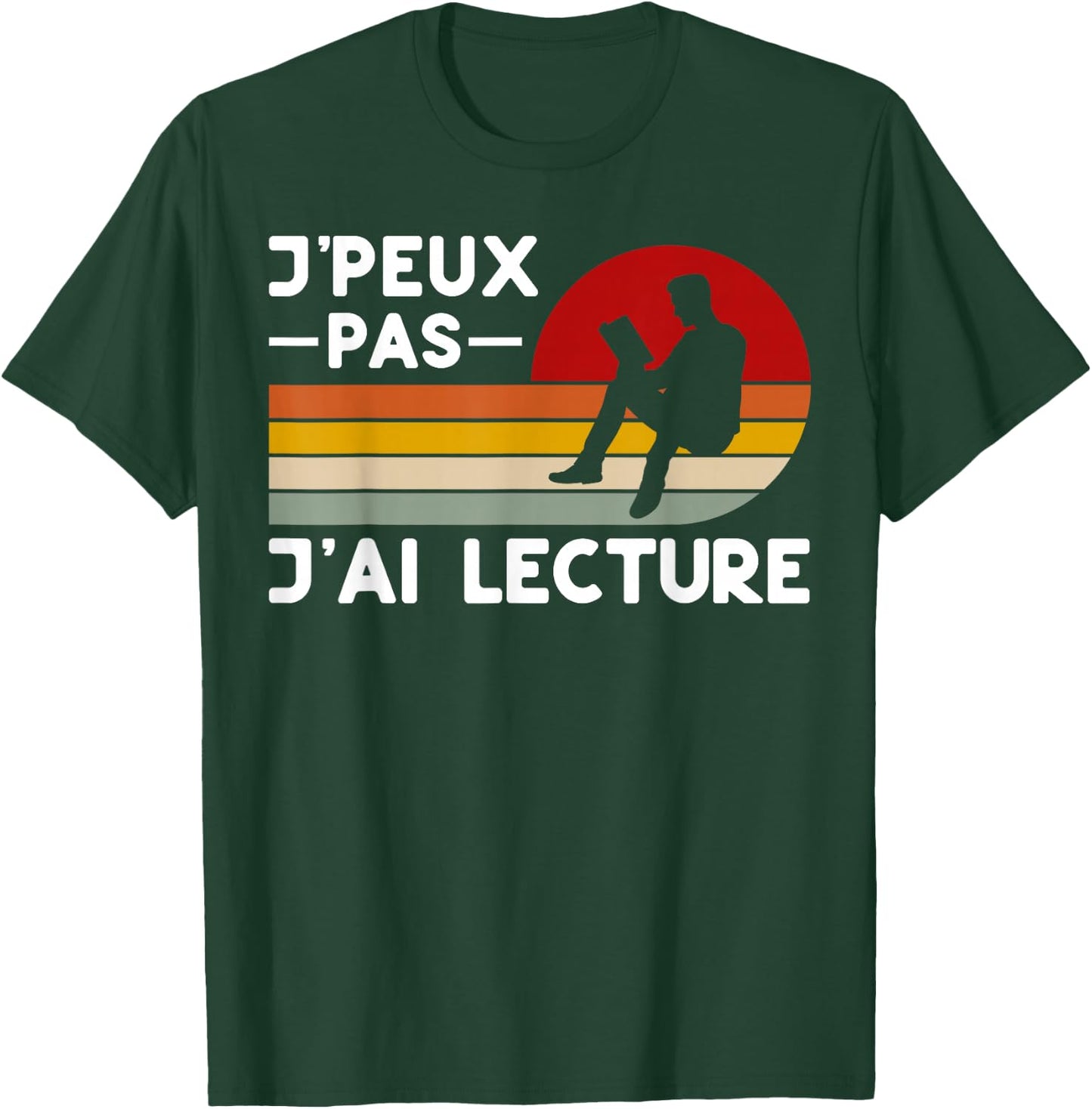 Je Peux Pas J'ai Lecture Humour Bibliophile Literature , Black, S T-Shirt - T-Shirt | Forest