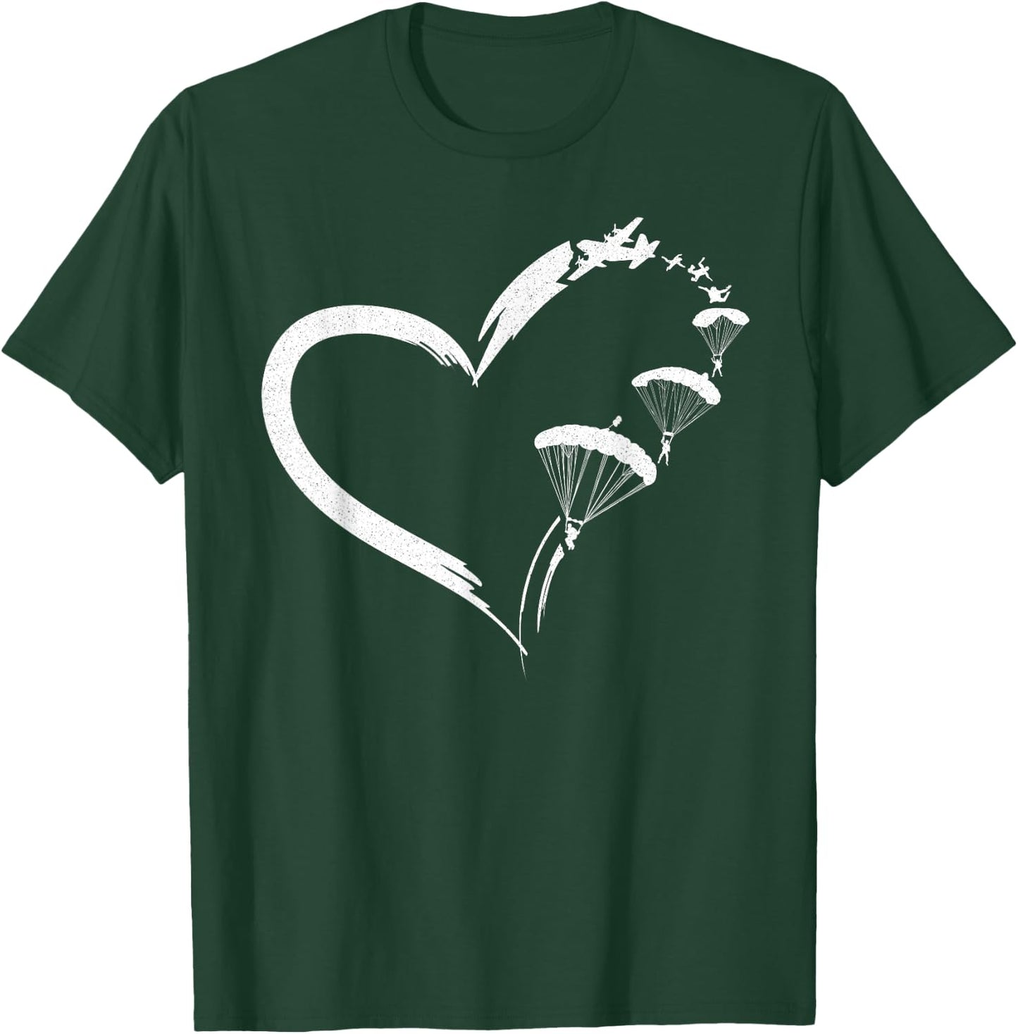 Fallschirm Fallschirm Paraglide Herz T-Shirt - T-Shirt | Forest