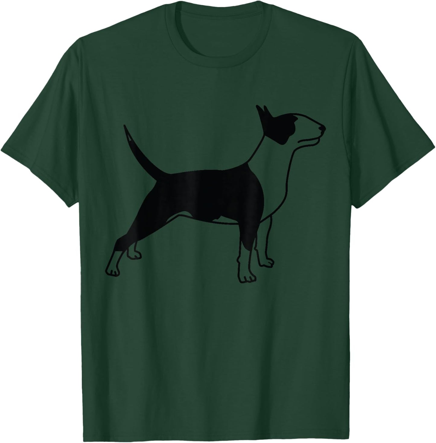Bullterrier walking dog owners dog gift dog fan T-Shirt - T-Shirt | Forest