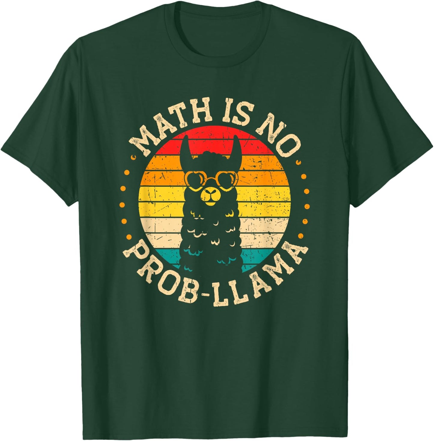 Math Is No Probllama Mathematic Teacher Llama T-Shirt - T-Shirt | Forest