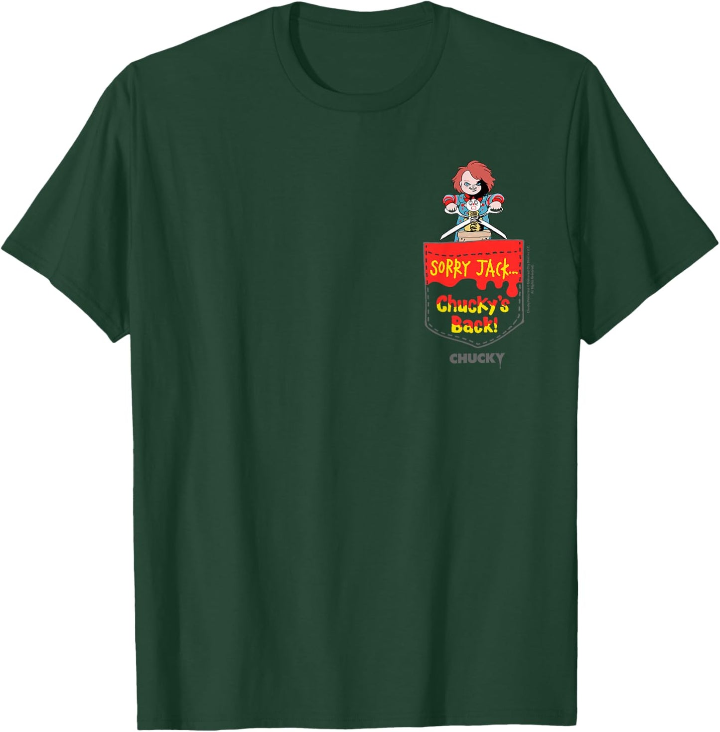 Chucky Sorry Jack…chucky’s Back Faux Pocket T-Shirt - T-Shirt | Forest