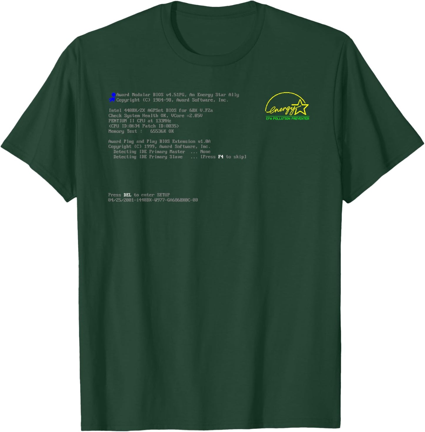 bios screen computer boot pc for it programmer , Black, S T-Shirt - T-Shirt | Forest