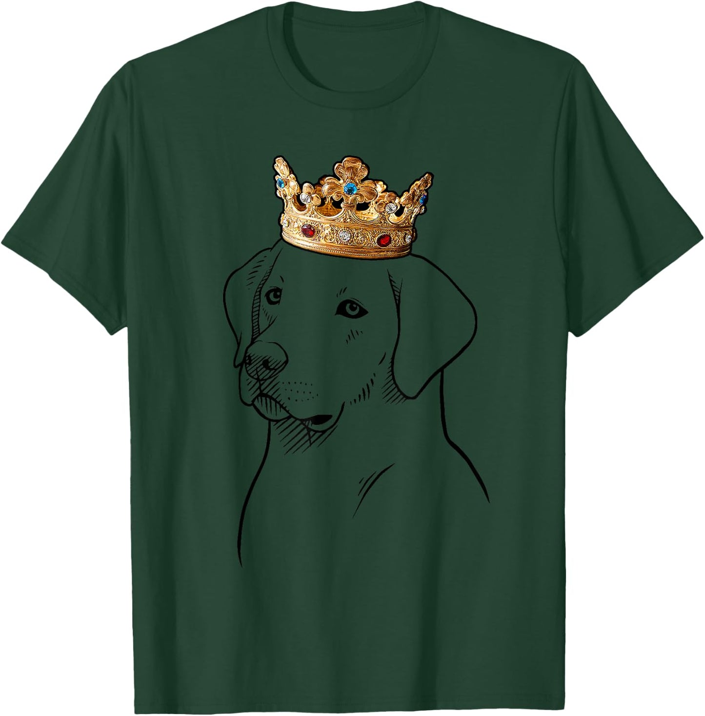 Labrador Retriever Dog Wearing Crown Women Kids T-Shirt - T-Shirt | Forest
