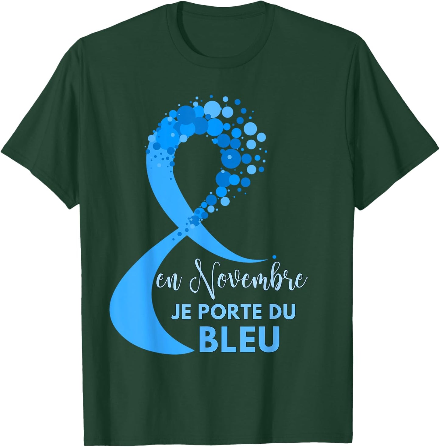 Blue Ribbon Prostate Cancer November Awareness T-Shirt - T-Shirt | Forest