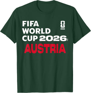 FIFA World CUP26 Österreich Blockbuchstaben T-Shirt - T-Shirt | Forest