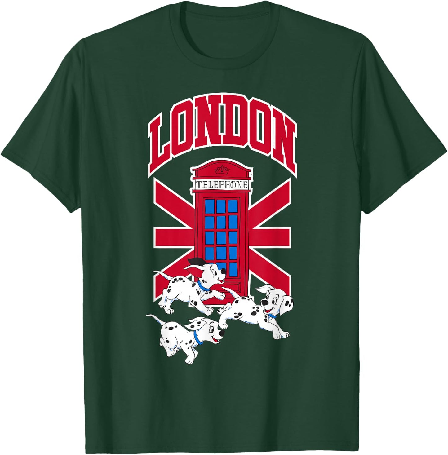 Disney 101 Dalmatians London Telephone Playful Puppies T-Shirt - T-Shirt | Forest