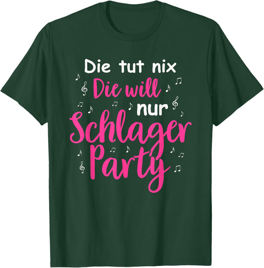 Schlager Music Costume Party Girls Schlagerfan Schlager Music , black T-Shirt - T-Shirt | Forest