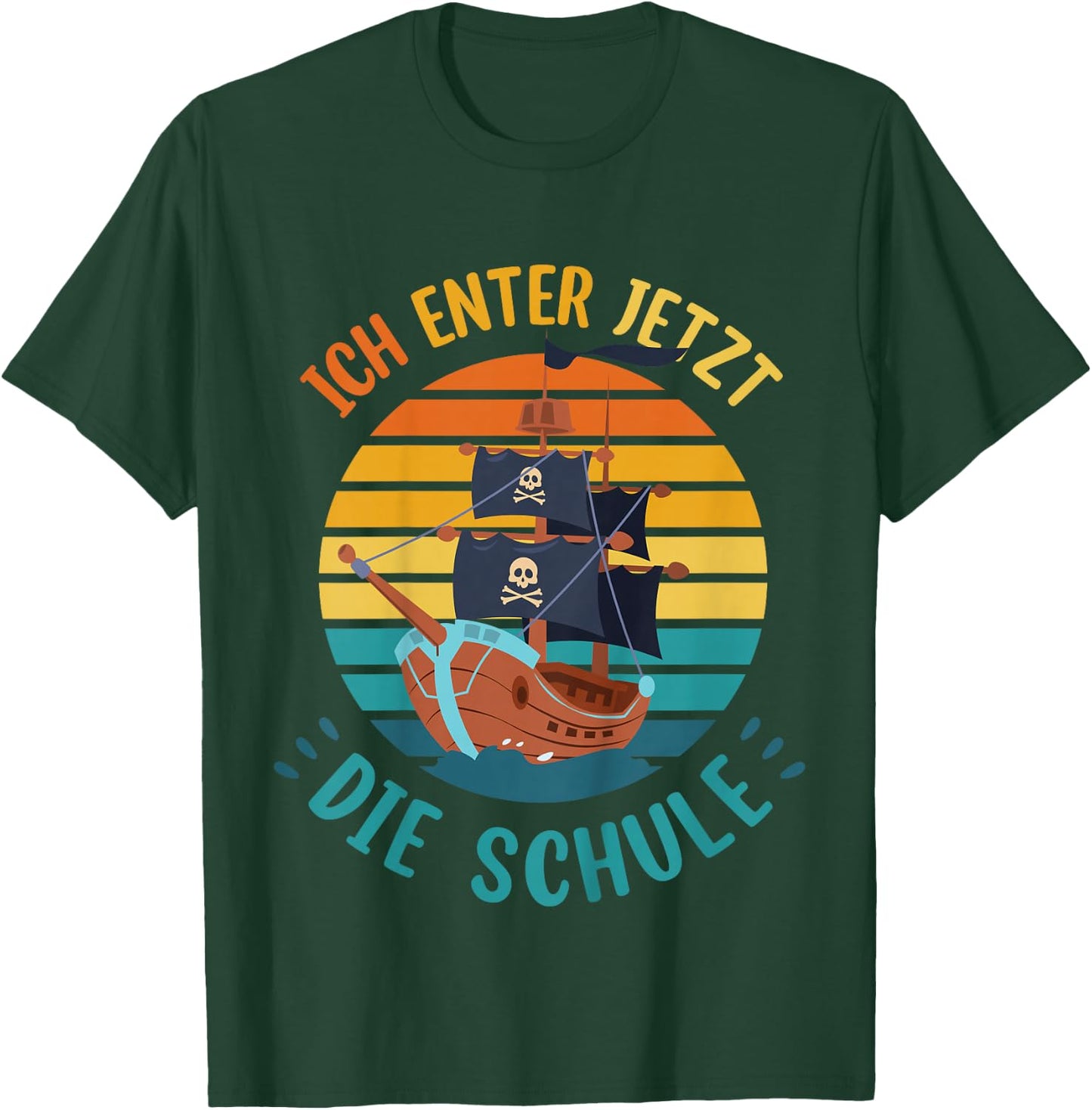 Children's School Child Cool Pirate Boys Ich Enter Jetzt Die School , black, 80 T-Shirt - T-Shirt | Forest
