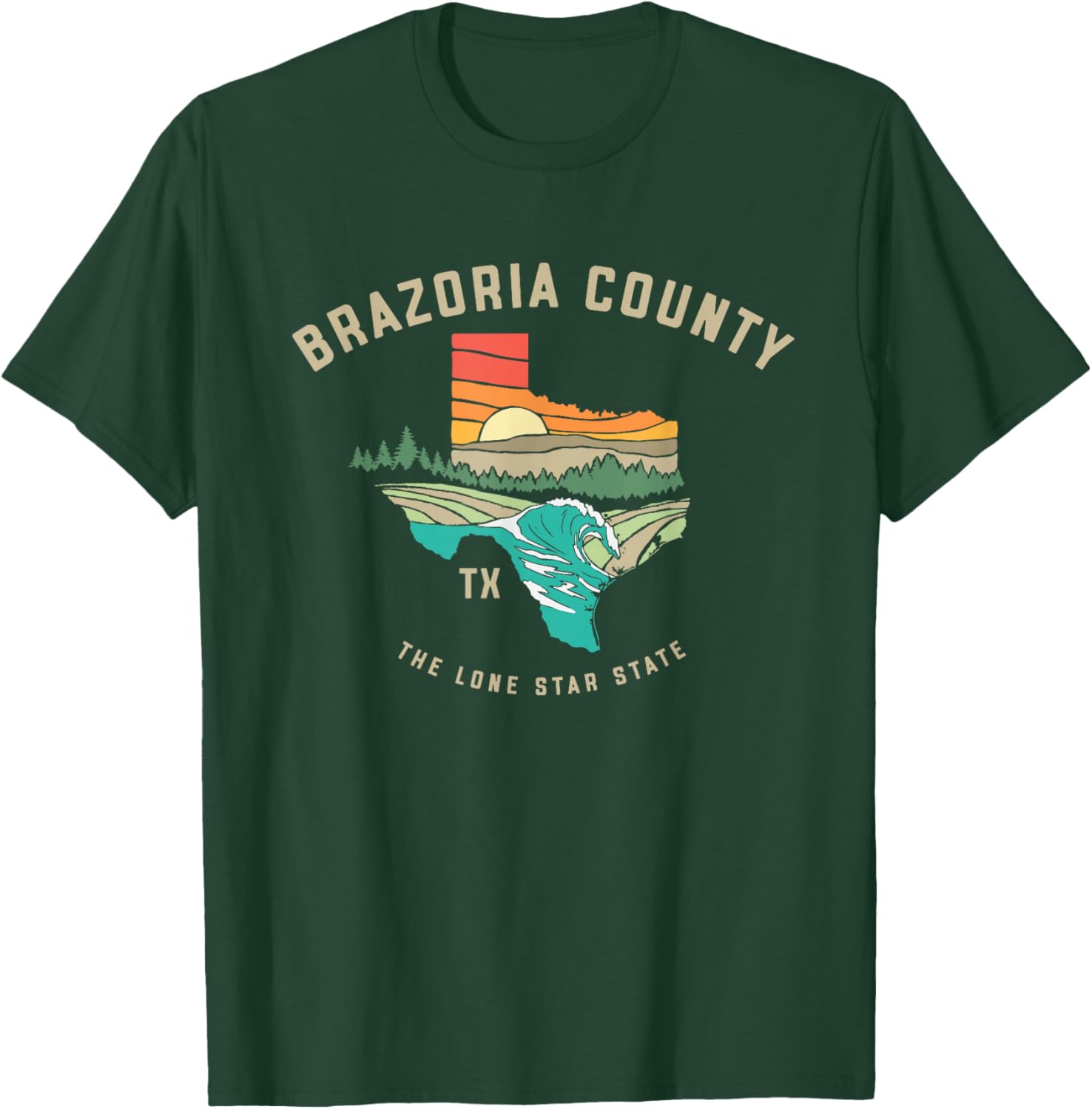 Brazoria County Texas Outdoors Vintage Nature Design T-Shirt - T-Shirt | Forest
