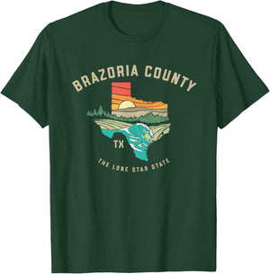 Brazoria County Texas Outdoors Vintage Nature Design T-Shirt - T-Shirt | Forest