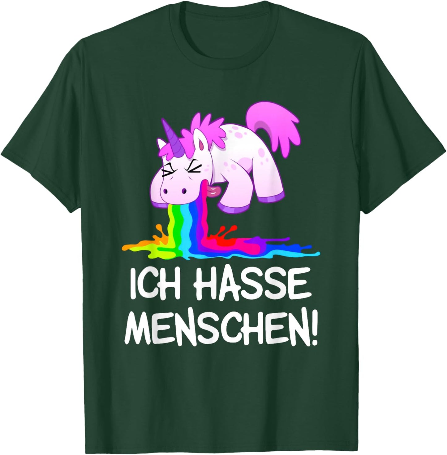 Ich Hasse Menschen Kotzendes Einhorn Unicorn Spaß Kostüm T-Shirt - T-Shirt | Forest