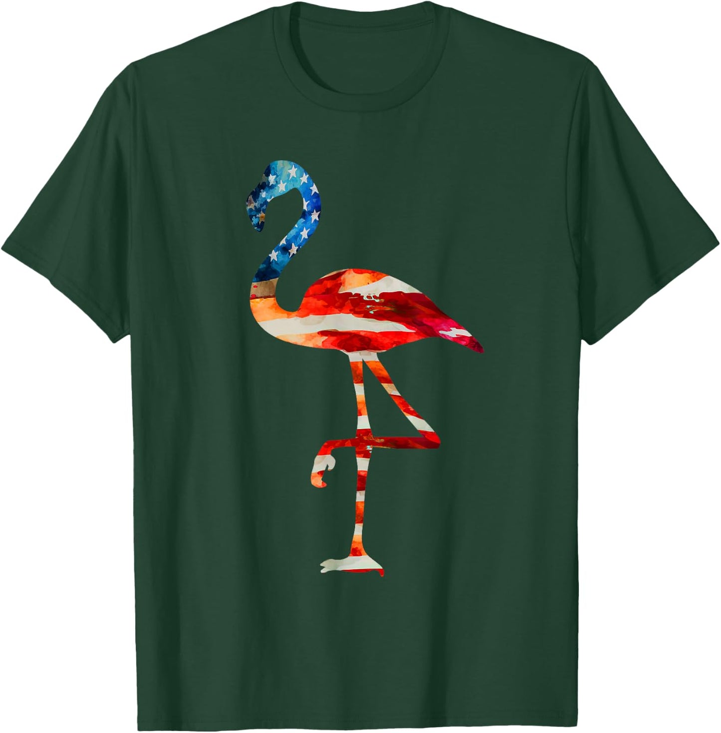 Flamingo American Flag - Vintage American Flamingo T-Shirt - T-Shirt | Forest
