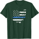 Thin Blue Line Flag Ohio Law Enforcement Officers Police T-Shirt - T-Shirt | Forest