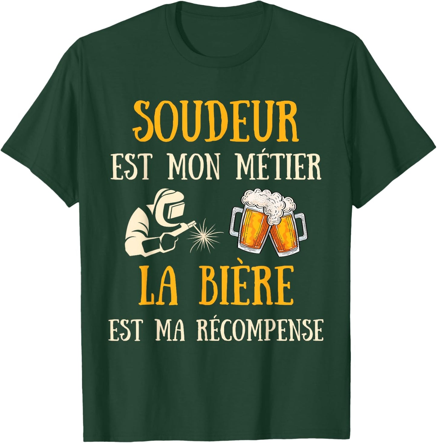 Welder Man Humour Welding Gift Humorous Beer , Black, S T-Shirt - T-Shirt | Forest