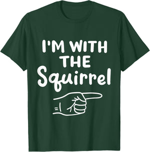 I'm With Squirrel Funny Halloween Costume Party Couples Men T-Shirt - T-Shirt | Forest