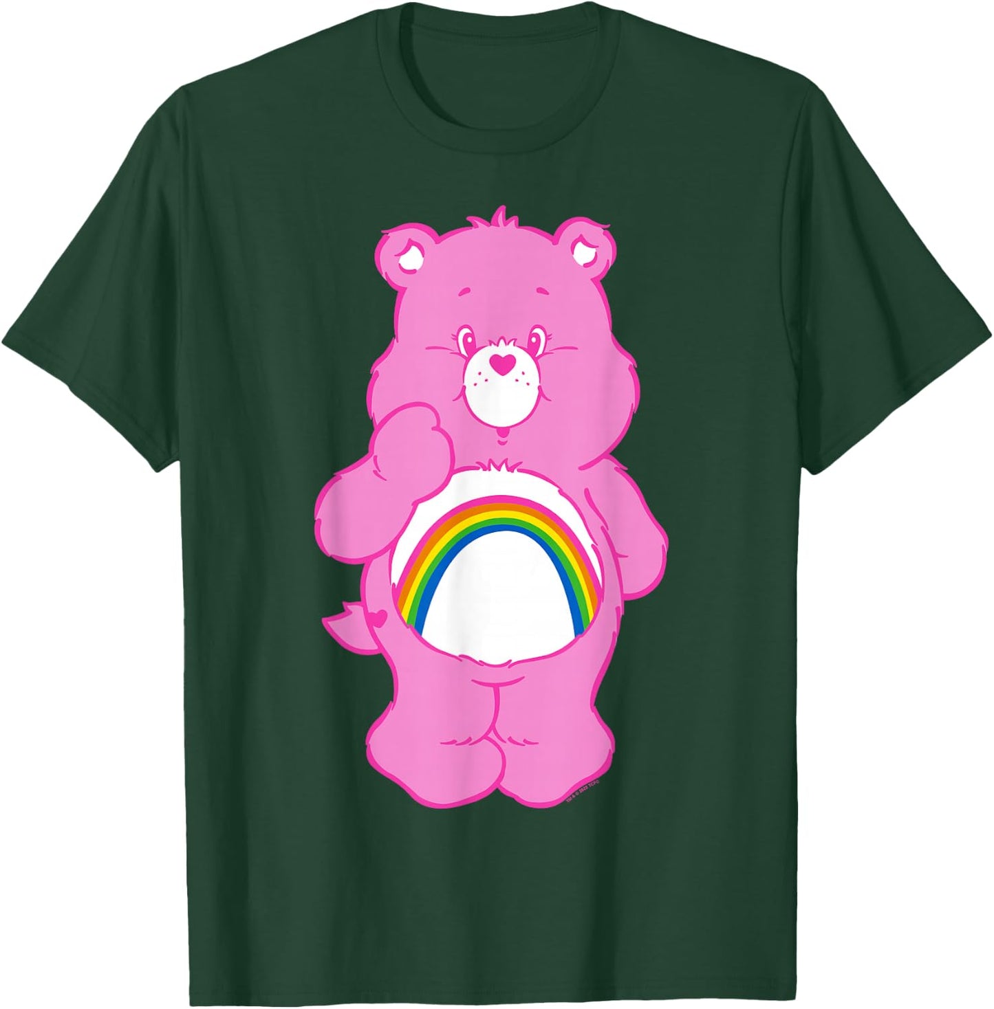 Care Bears Cheer Bear Classic Vintage Rainbow Belly Badge , gray T-Shirt - T-Shirt | Forest
