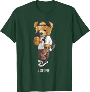 Cute teddy bear taking a selfie T-Shirt - T-Shirt | Forest