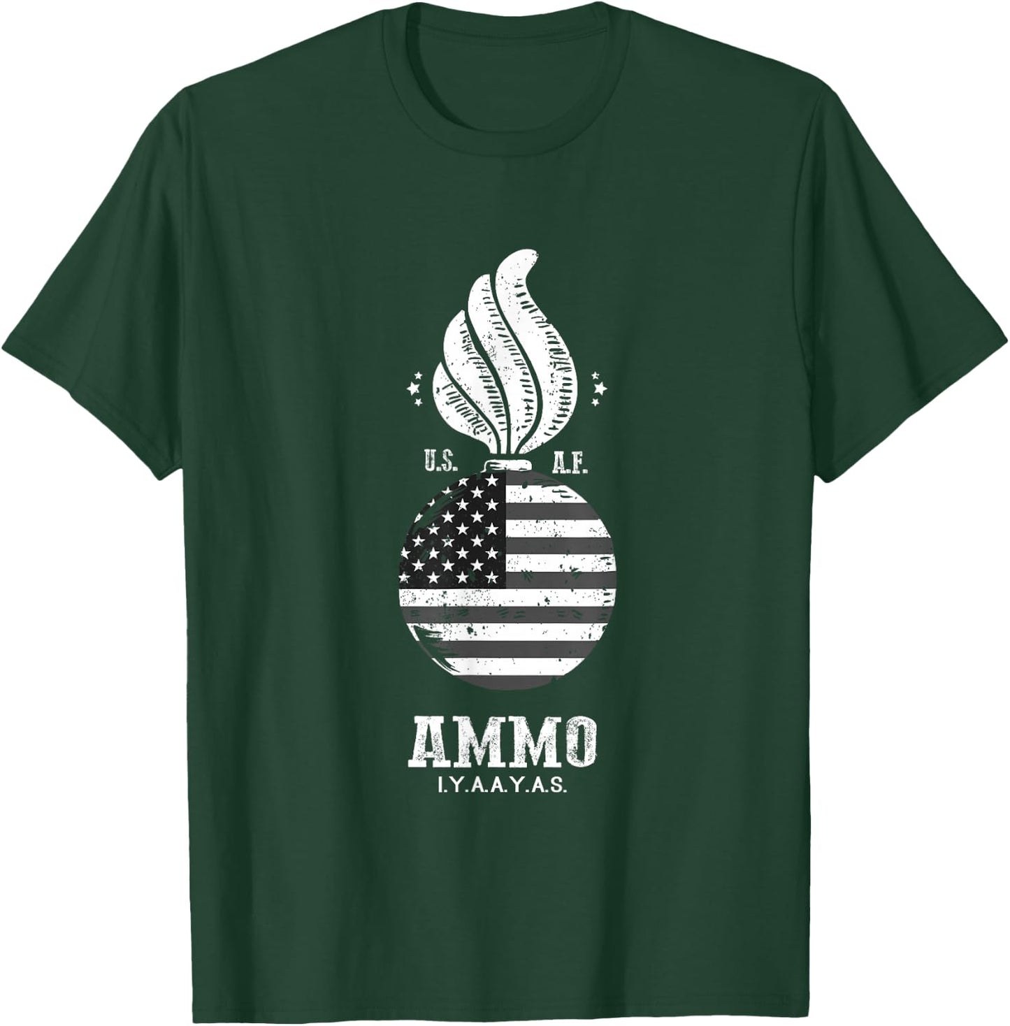 IYAAYAS Ammo USA Flag 4th of July Shirt T-Shirt - T-Shirt | Forest