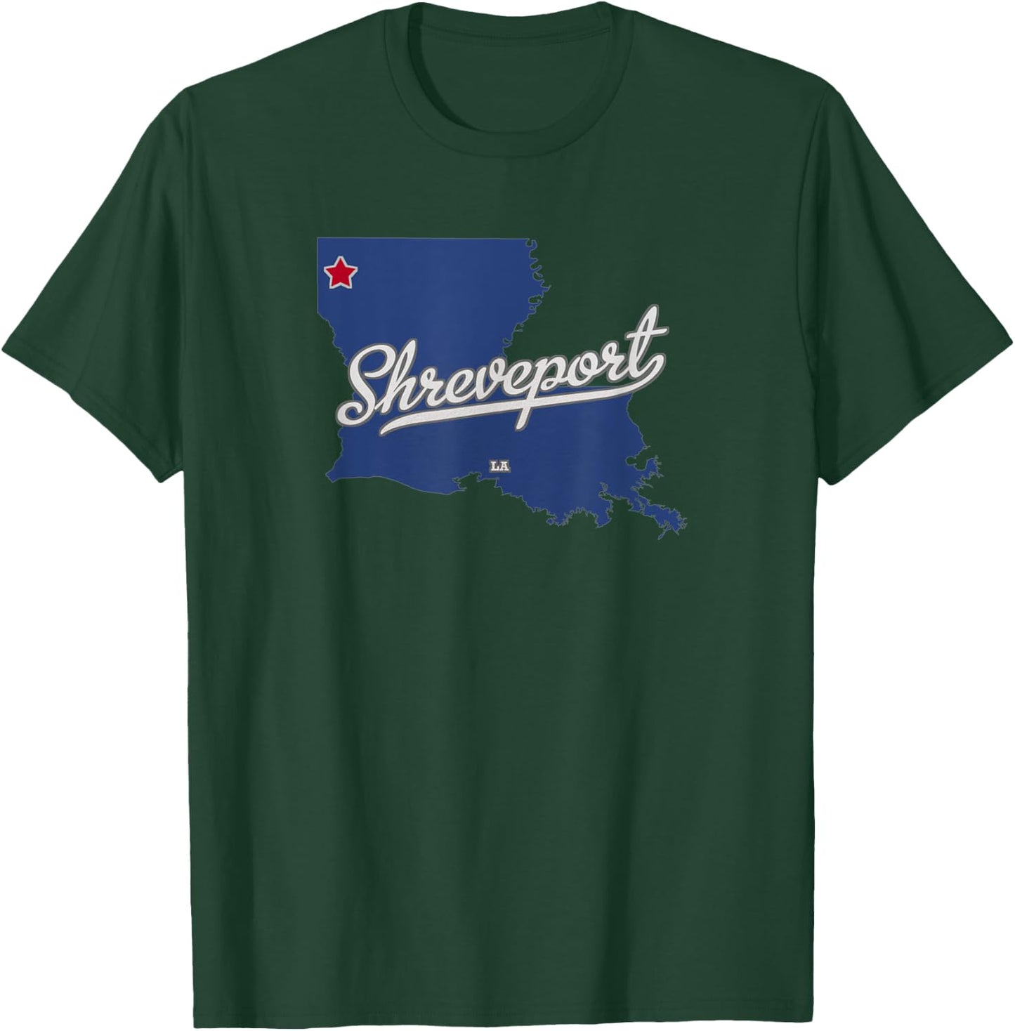 Shreveport Louisiana LA Map T-Shirt - T-Shirt | Forest