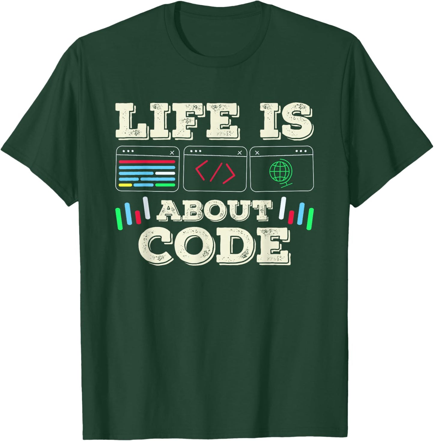 Im Leben Geht Es Um Code Coder Programmer Coding T-Shirt - T-Shirt | Forest