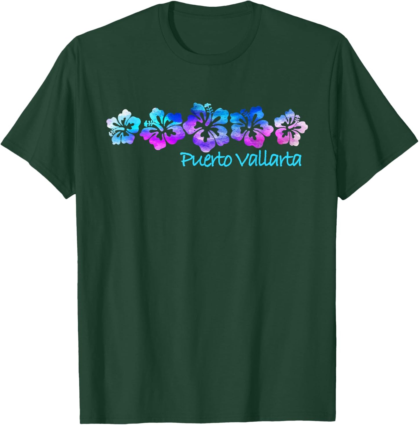 Puerto Vallarta Tropical Flower Design -Vacation Beach T-Shirt - T-Shirt | Forest