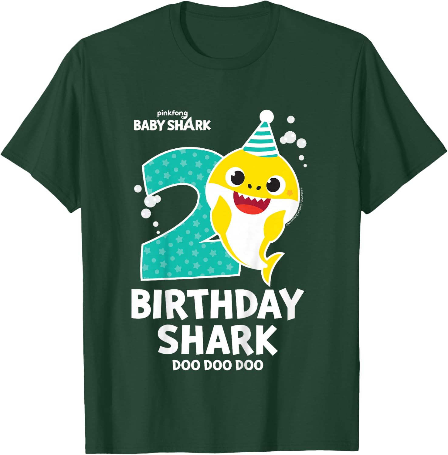 Offizieller Baby Shark Birthday Shark Alter 2 T-Shirt - T-Shirt | Forest