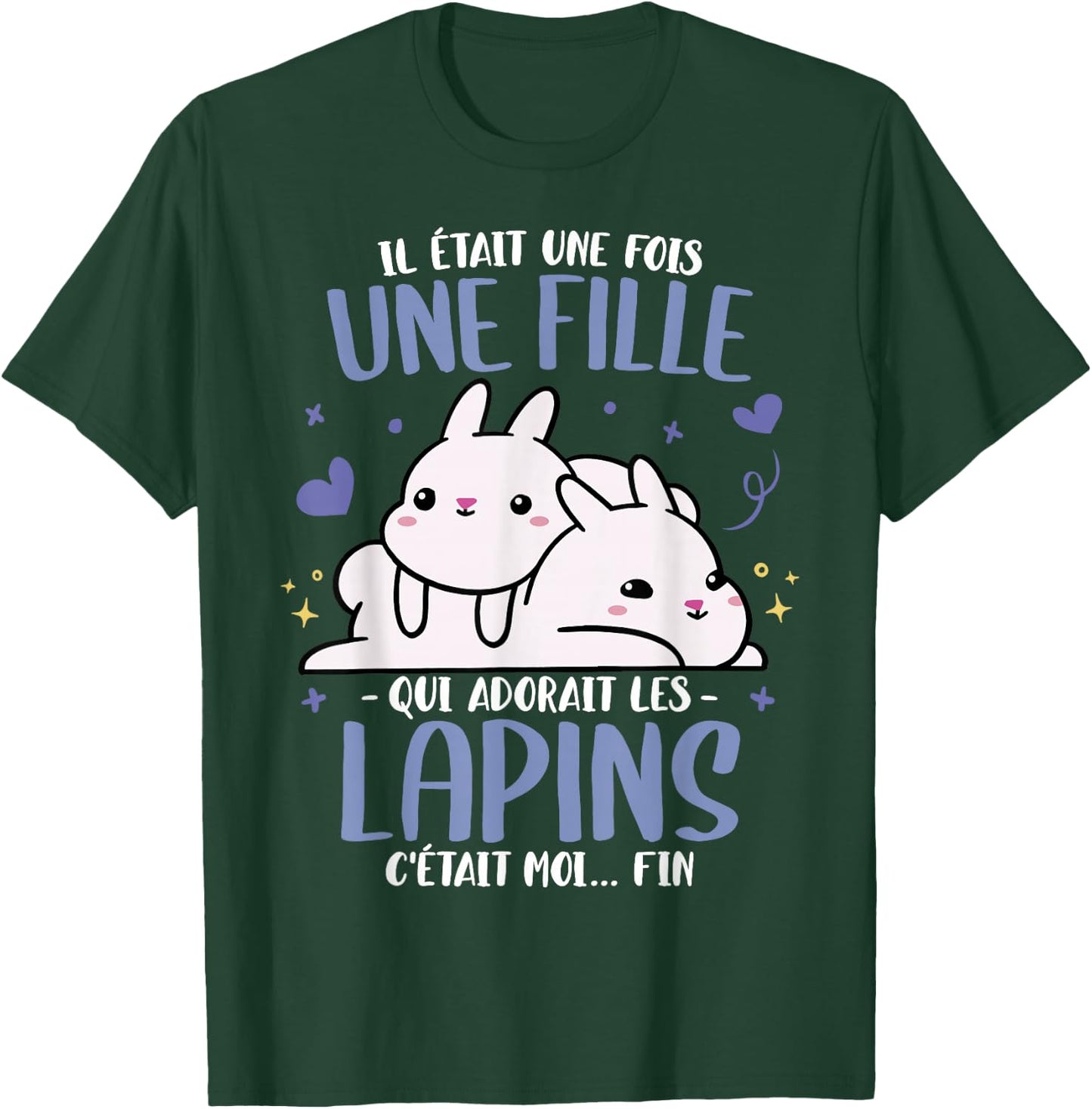 Rabbit Il était une fois Femme Fille Humour Rabbits , Black, S T-Shirt - T-Shirt | Forest