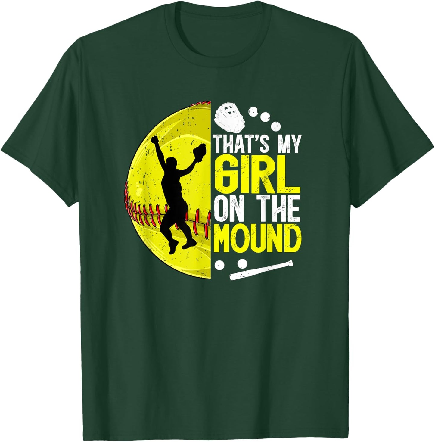 That's My Girl Softball Pitcher Dad Softball Pitcher Father T-Shirt - T-Shirt | Forest