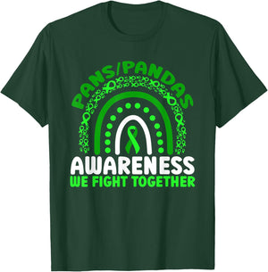 PANS-PANDAS Awareness We Fight Together Rainbow T-Shirt - T-Shirt | Forest